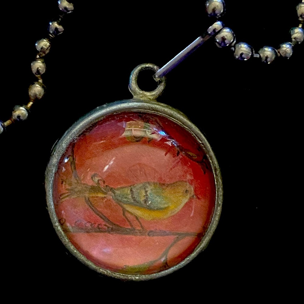 Bird Pendant on Beaded Chain